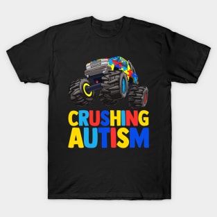 Monster Truck Crushing Austim Shirt Autism Awareness T-Shirt